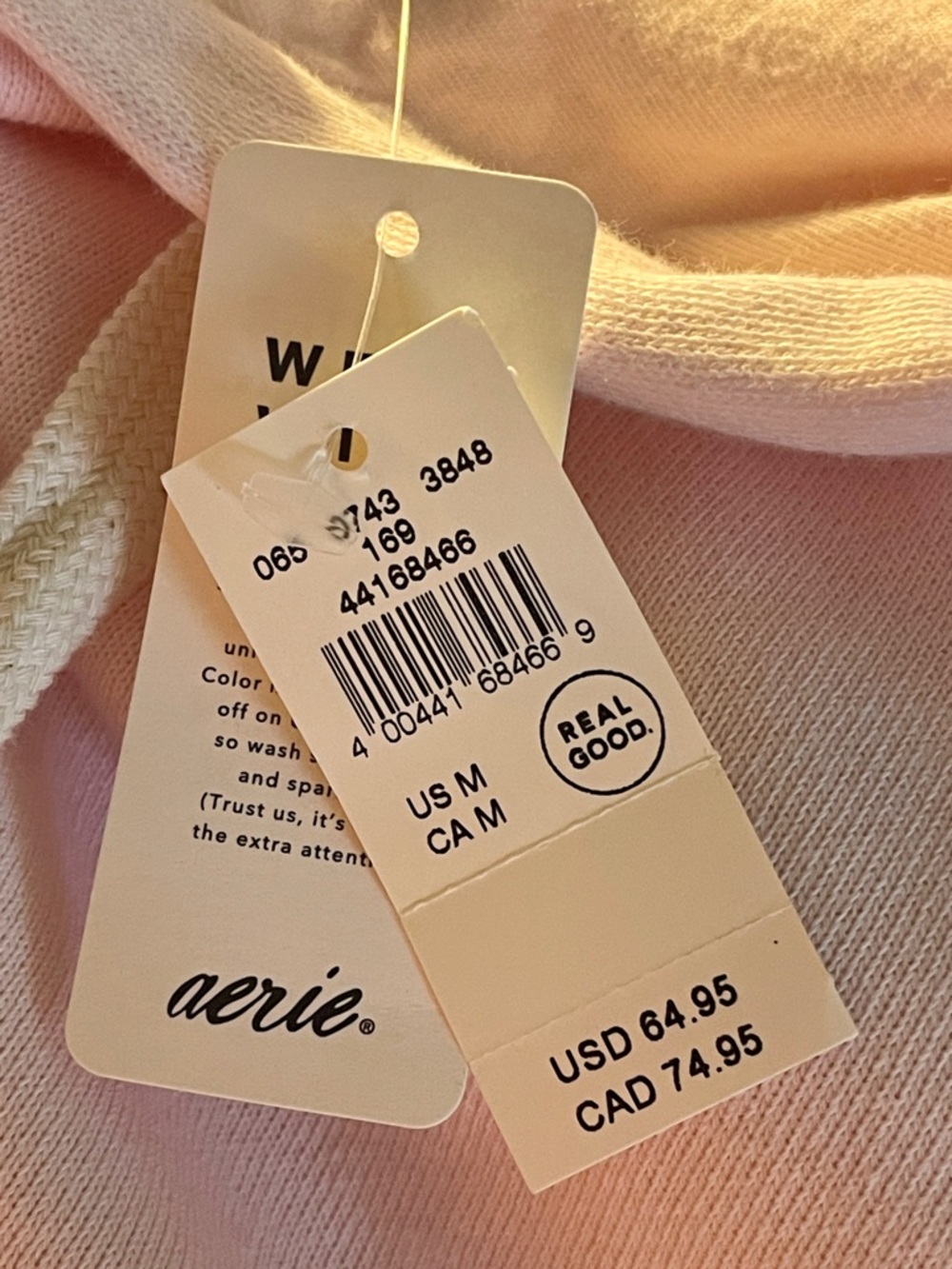❗️Sold❗️Aerie Oversized Travel Hoodie Pink Petal Longer Length Size M NWT - Picture 7 of 11